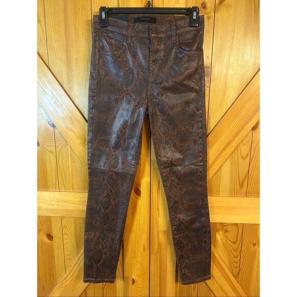J Brand Women’s Alana High Rise Dark Eclair Coated Boa Jeans NWT Size 25 (5727) - Picture 1 of 8